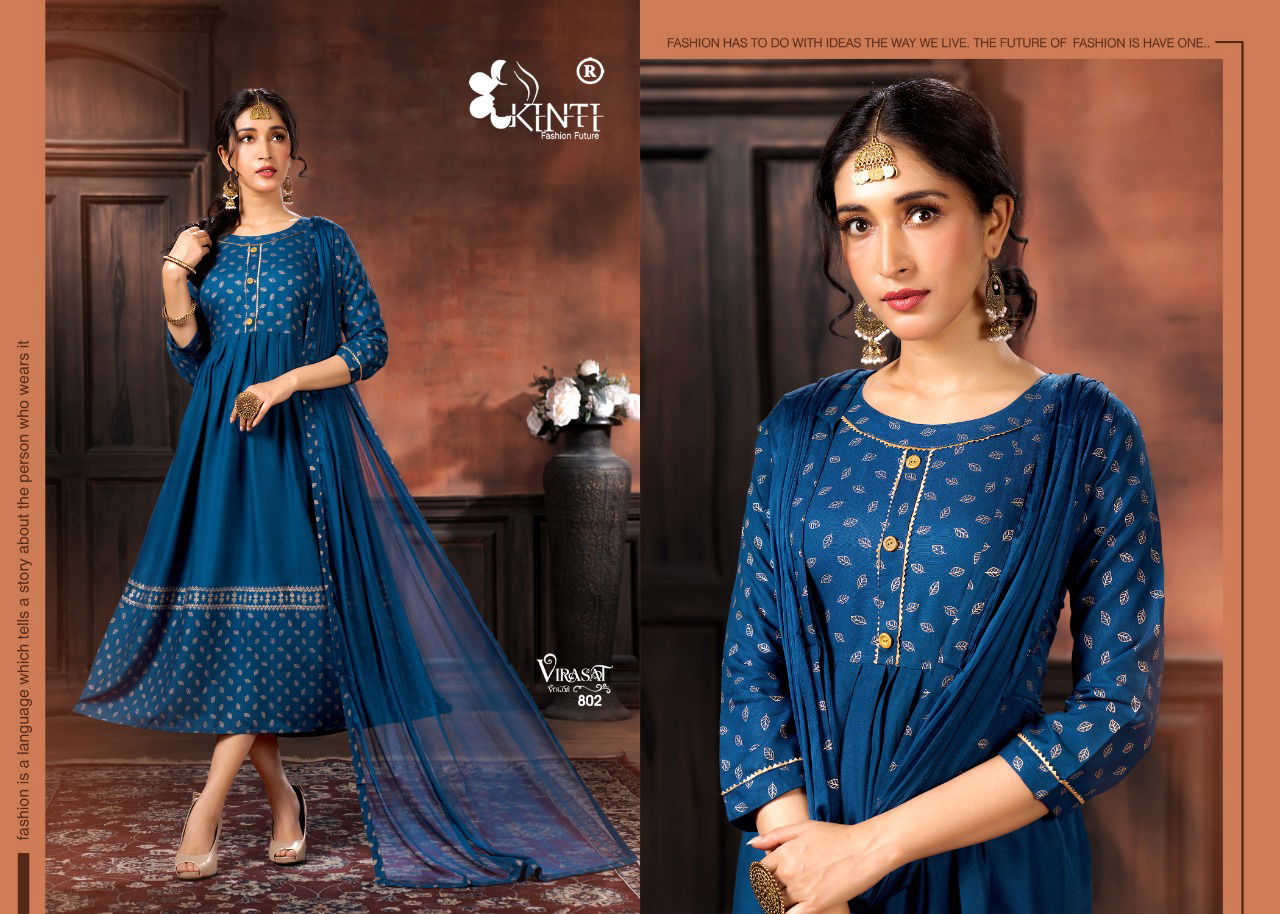 Kinti Virasat 8 New Latest Festive Wear Rayon Kurti With Dupatta Collection